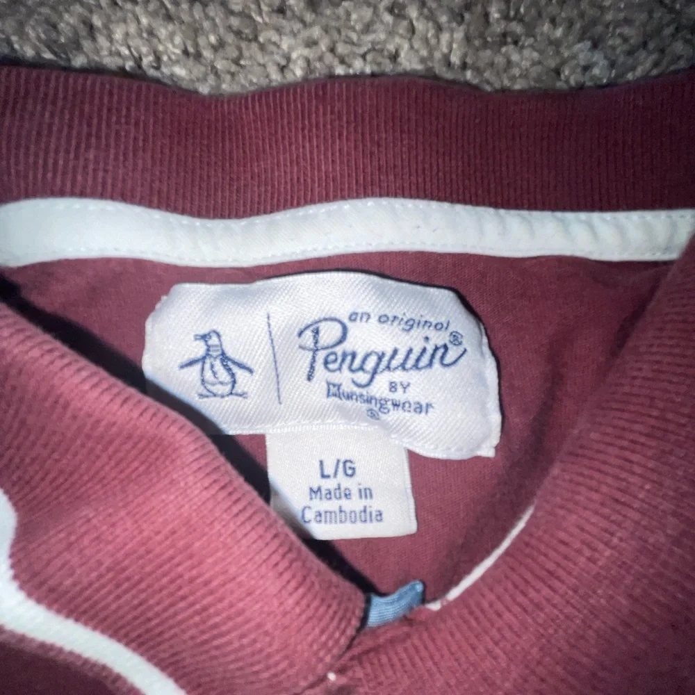 Original Penguin Red Polo Shirt Casual Style - Picture 3 of 4